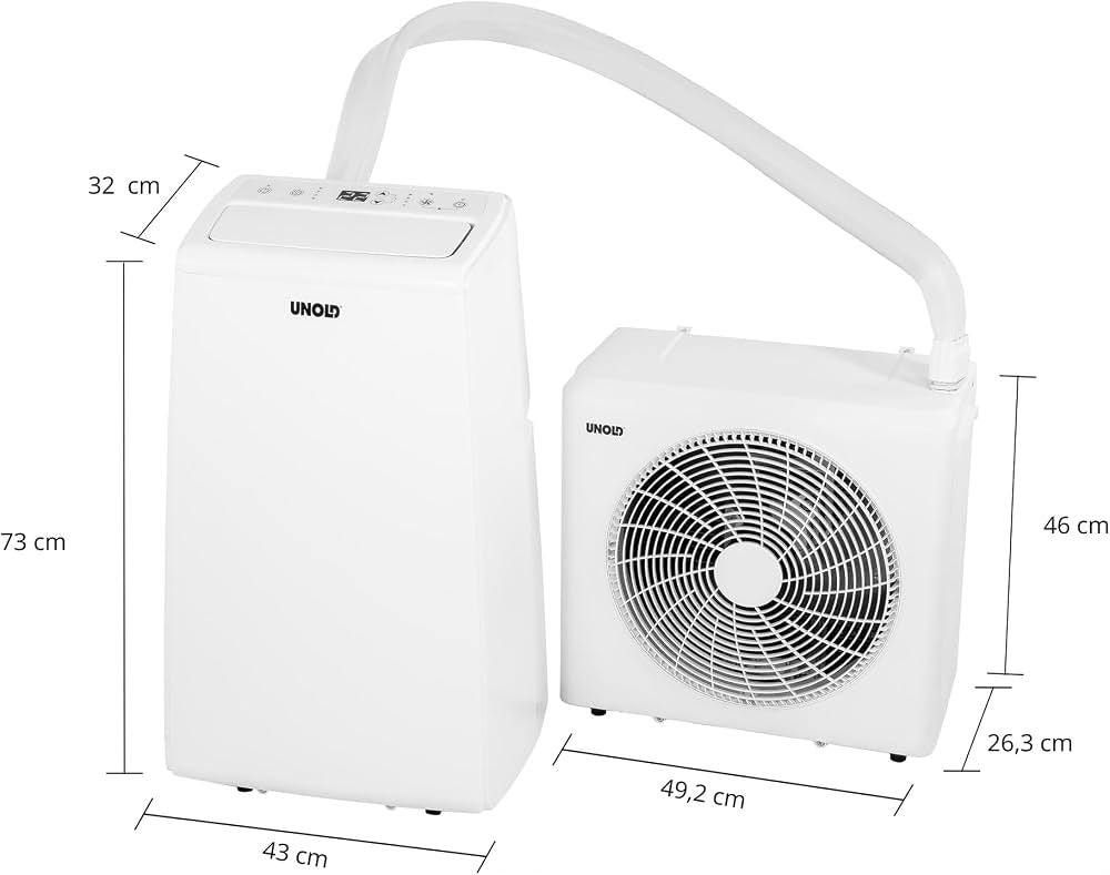 UNOLD 86340 Mobile Split-Klimaanlage 12.000 BTU – 3,5 kW, Heizen & Kühlen